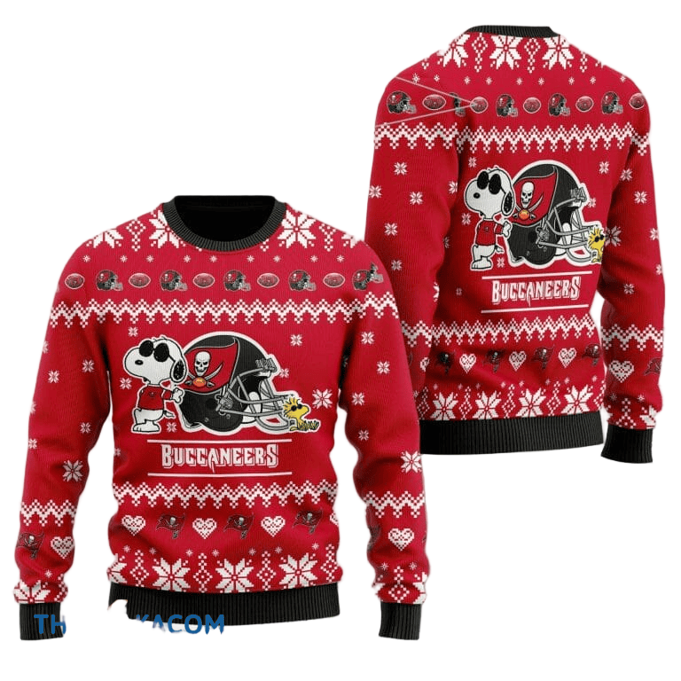 Ugly Christmas Sweater Tampa-Bay-Buccaneers,Graphics Dog Red/White/Black