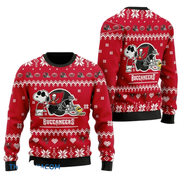 Ugly Christmas Sweater Tampa-Bay-Buccaneers,Graphics Dog Red/White/Black