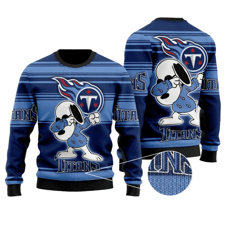 Ugly Christmas Sweater Tennessee-Titans, Graphics Dog Blue/White