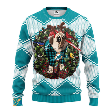 Ugly Christmas Sweater Miamidolphins, Pub Dog Green