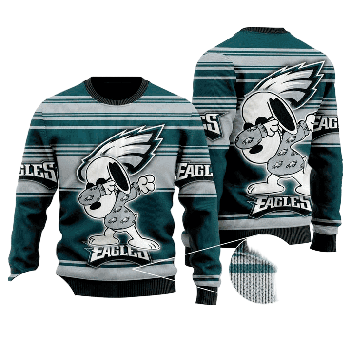 Ugly Christmas Sweater Philadelphia-Eagles, Graphics Dog Green/Grey