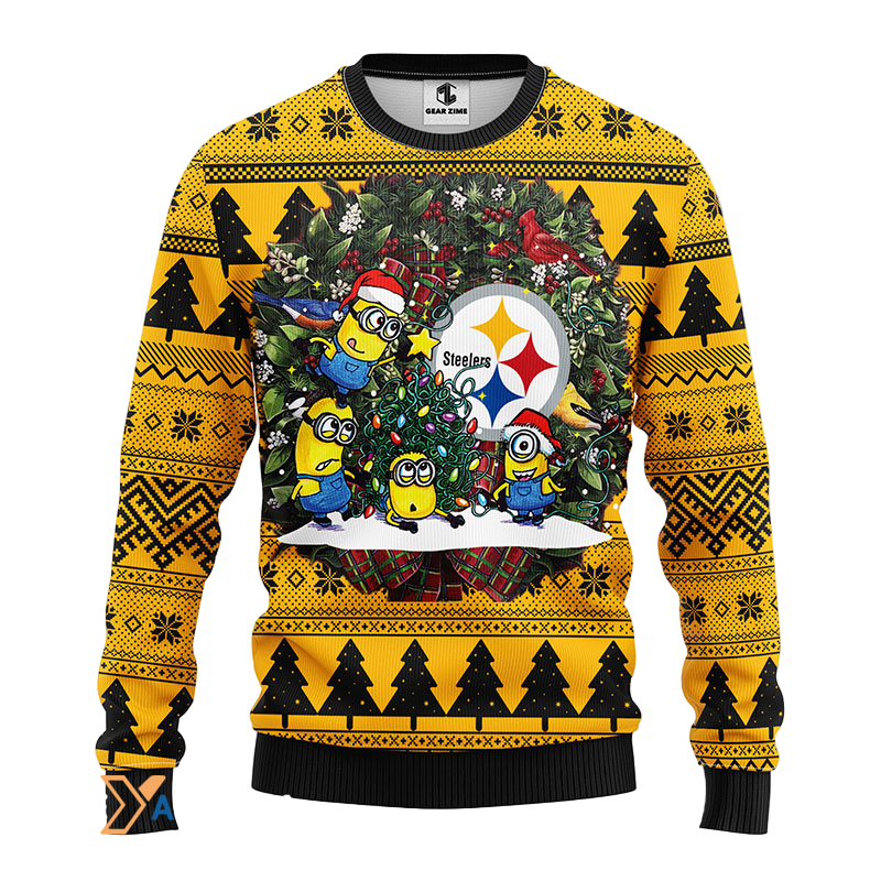 Ugly Christmas Sweater Pittsburgh, Minion Black/Yellow