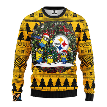 Ugly Christmas Sweater Pittsburgh, Minion Black/Yellow