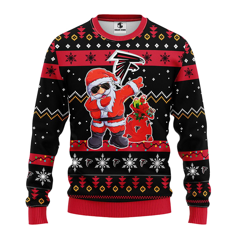 Atlanta Falcons Dabbing Santa Claus Ugly Christmas Sweater BGSWT157
