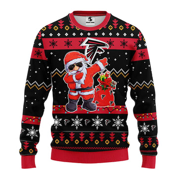 Atlanta Falcons Dabbing Santa Claus Ugly Christmas Sweater BGSWT157