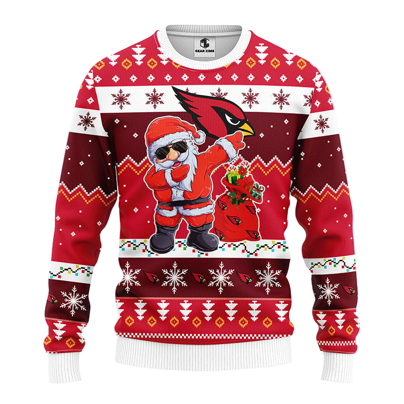Arizona Cardinals Dabbing Santa Claus Ugly Christmas Sweater BGSWT156