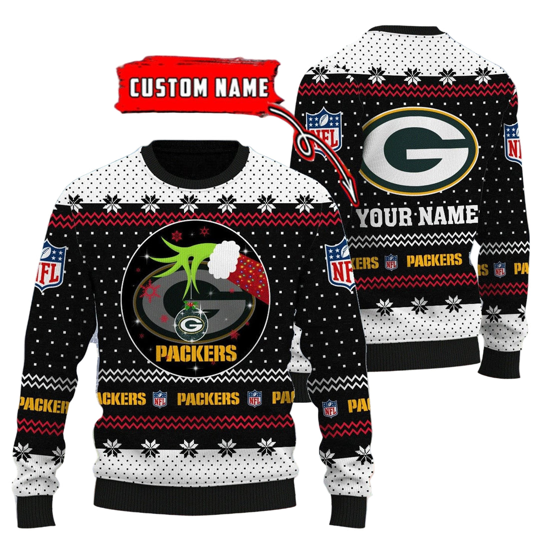 Green Bay Packers Personalized Woolen Sweater BG46