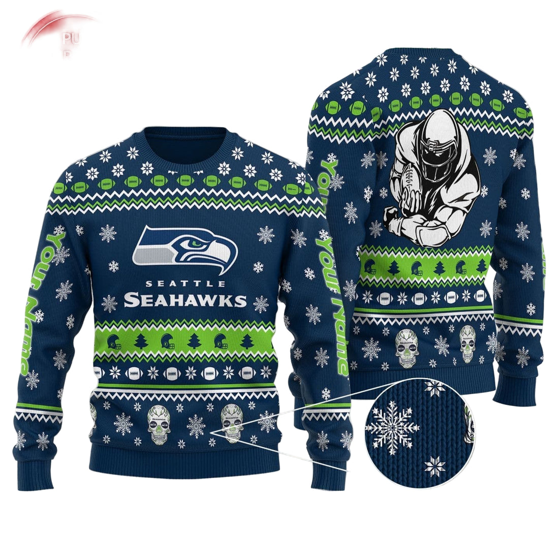 Seattle Seahawks Personalized Sweater 36