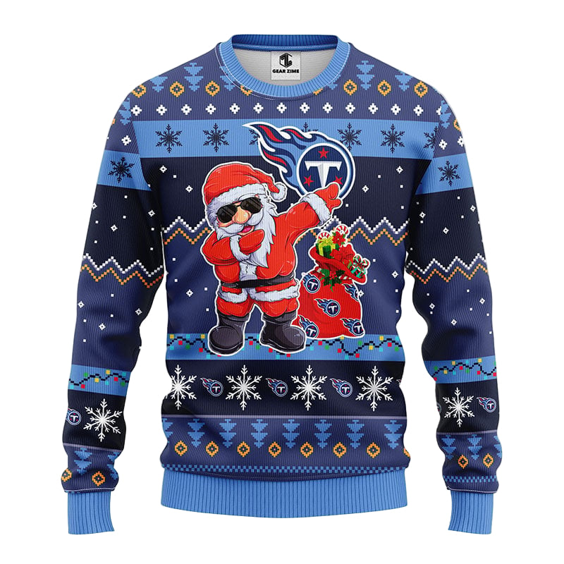 Tennessee Titans Dabbing Santa Claus Ugly Christmas Sweater BGSWT183