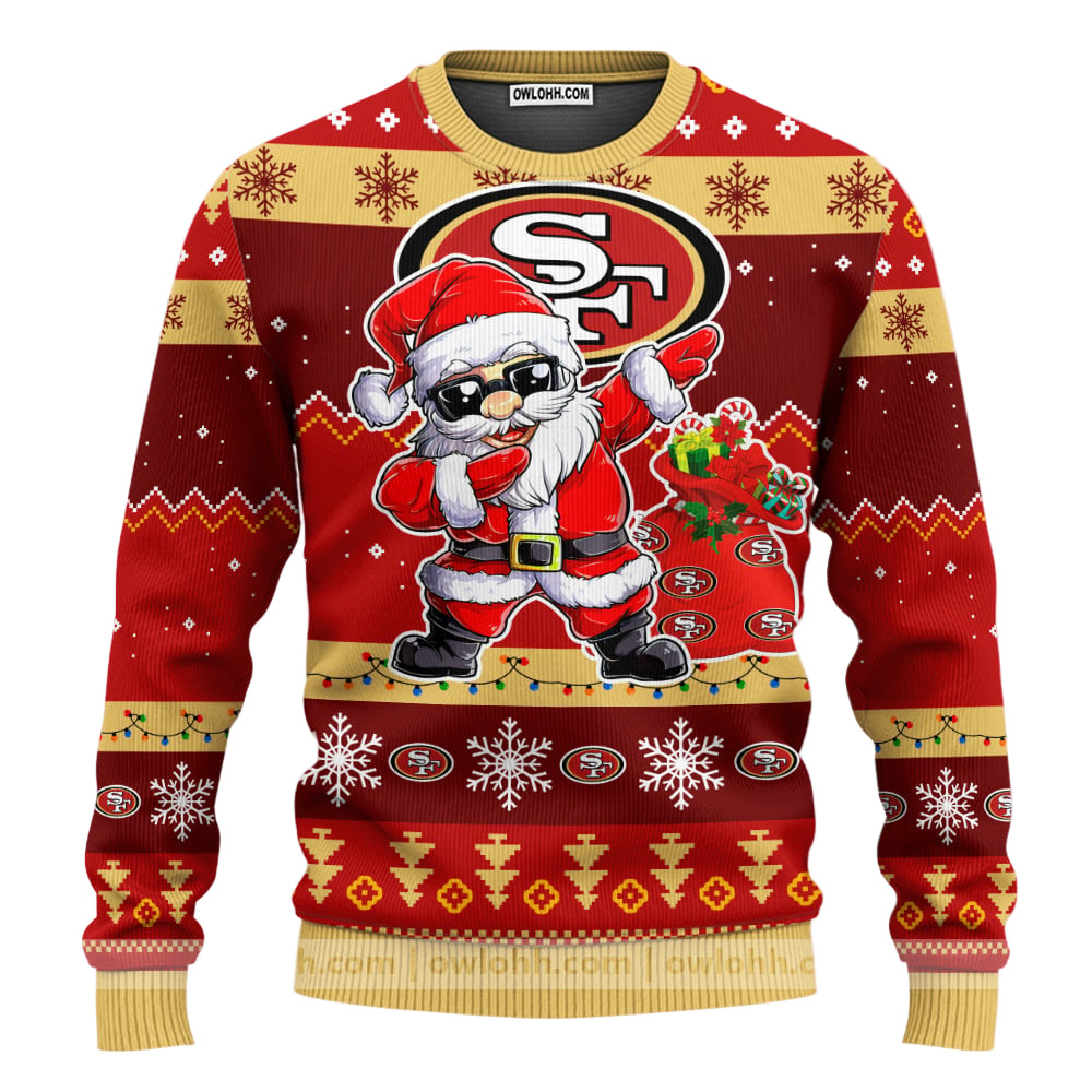 San Francisco 49ers Dabbing Santa Claus Ugly Christmas Sweater BGSWT180