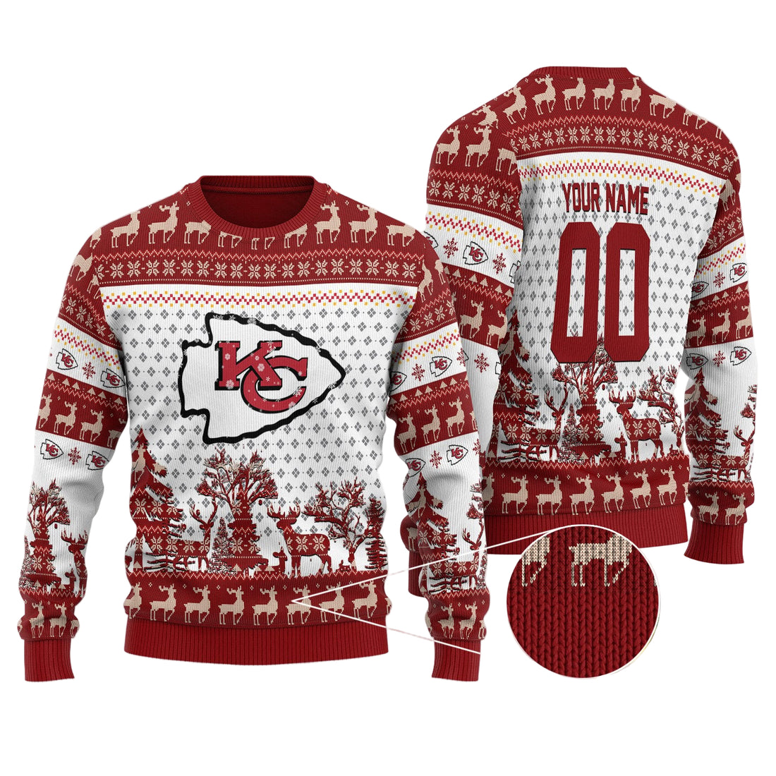 Kansas City Chiefs Personalized Woolen Sweater BGSWT148