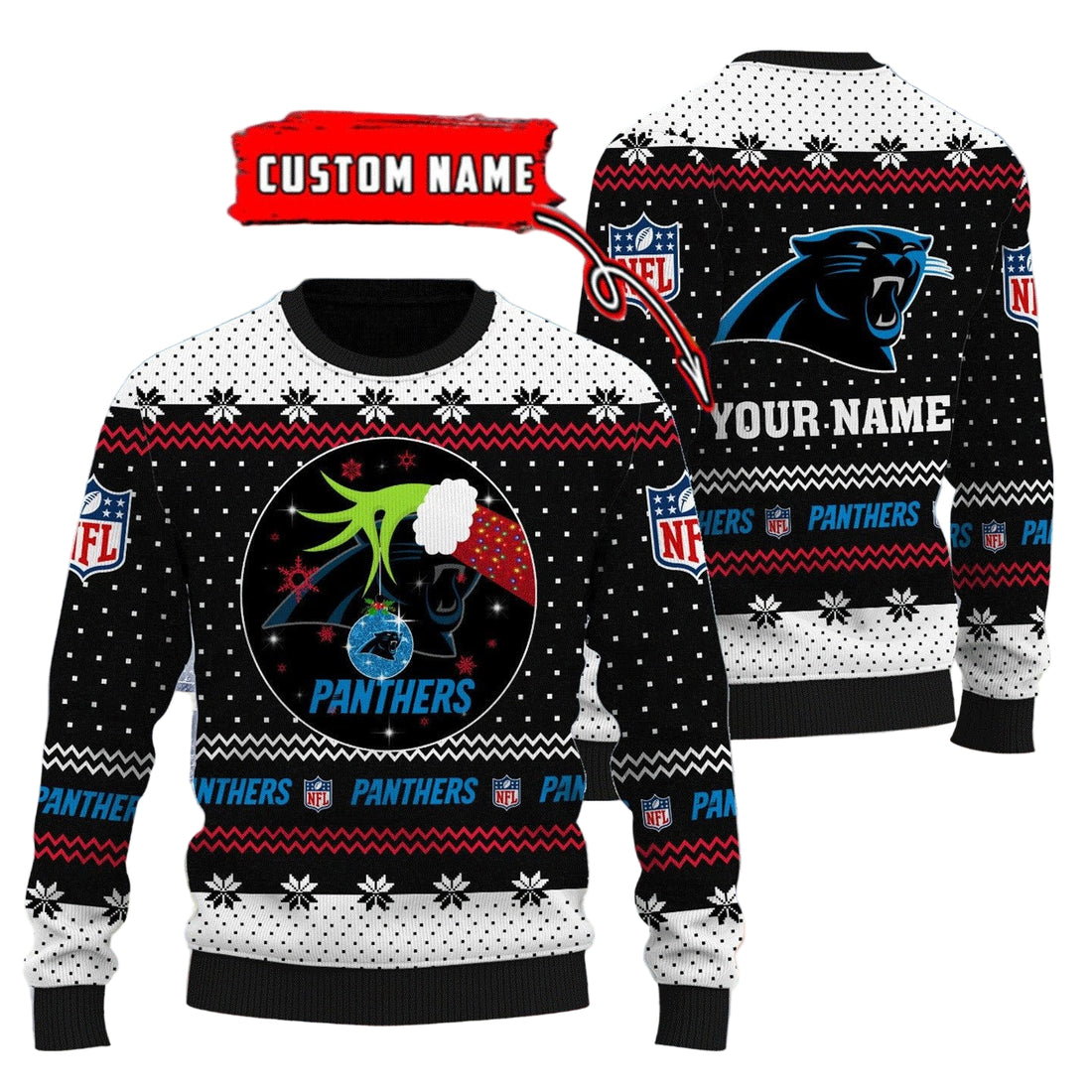 Carolina Panthers Personalized Woolen Sweater BG39