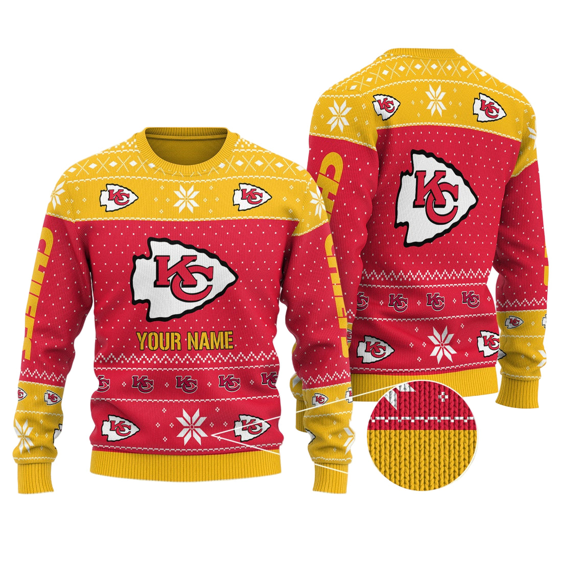 Kansas City Chiefs Personalized Woolen Sweater BGSWT110