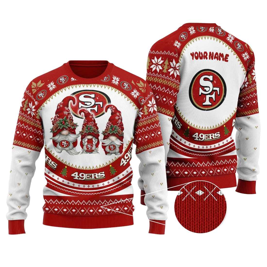 San Francisco 49ers Personalized Christmas Woolen Sweater BGSWT150