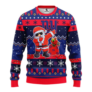 New York Giants Dabbing Santa Claus Ugly Christmas Sweater BGSWT176