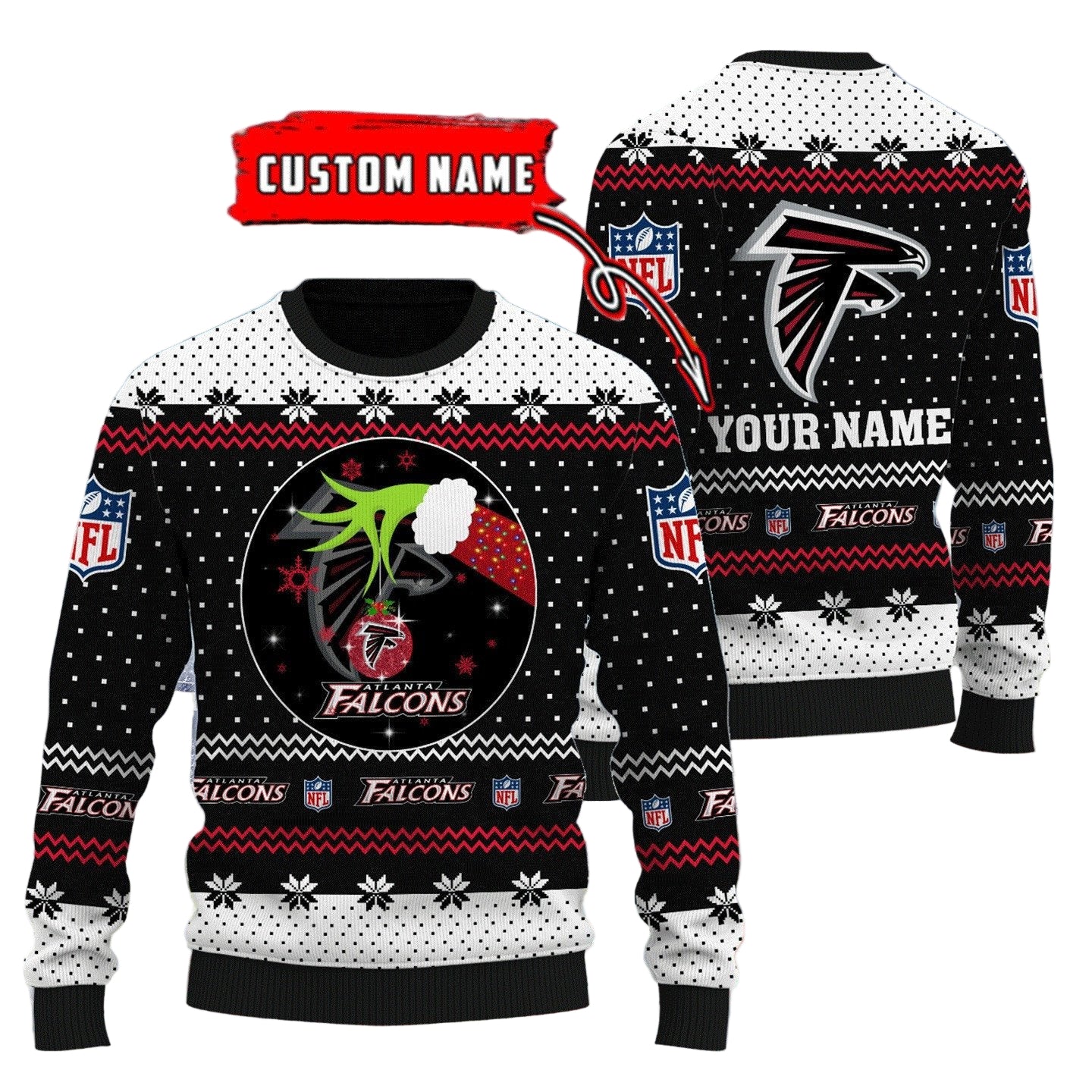 Atlanta Falcons Personalized Woolen Sweater BG36