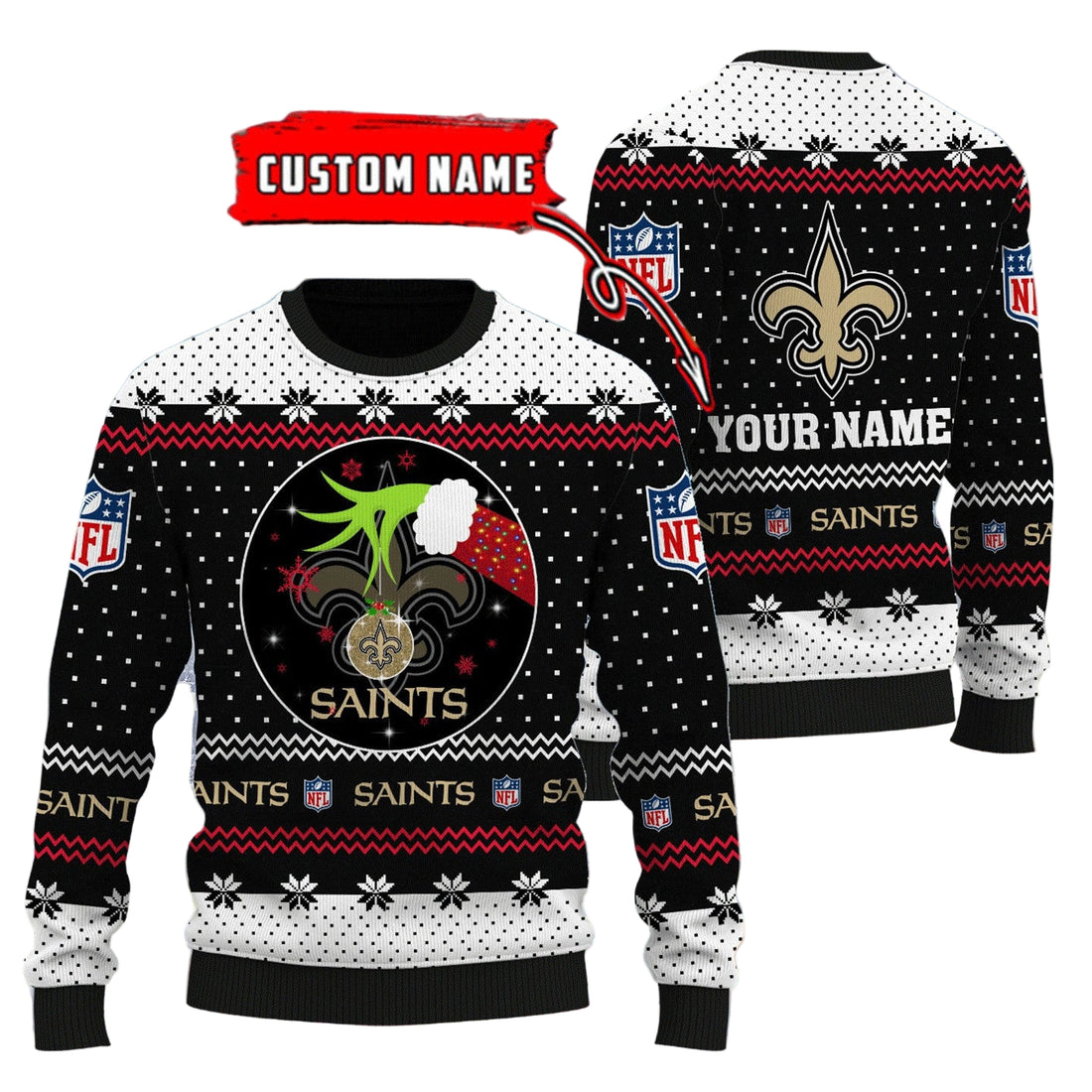 New Orleans Saints Personalized Woolen Sweater BG54