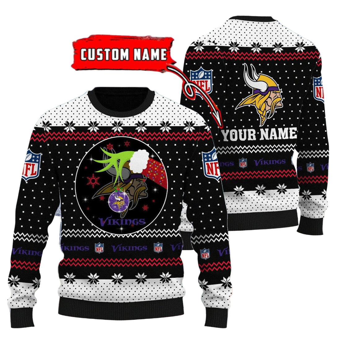 Minnesota Vikings Personalized Woolen Sweater BG52