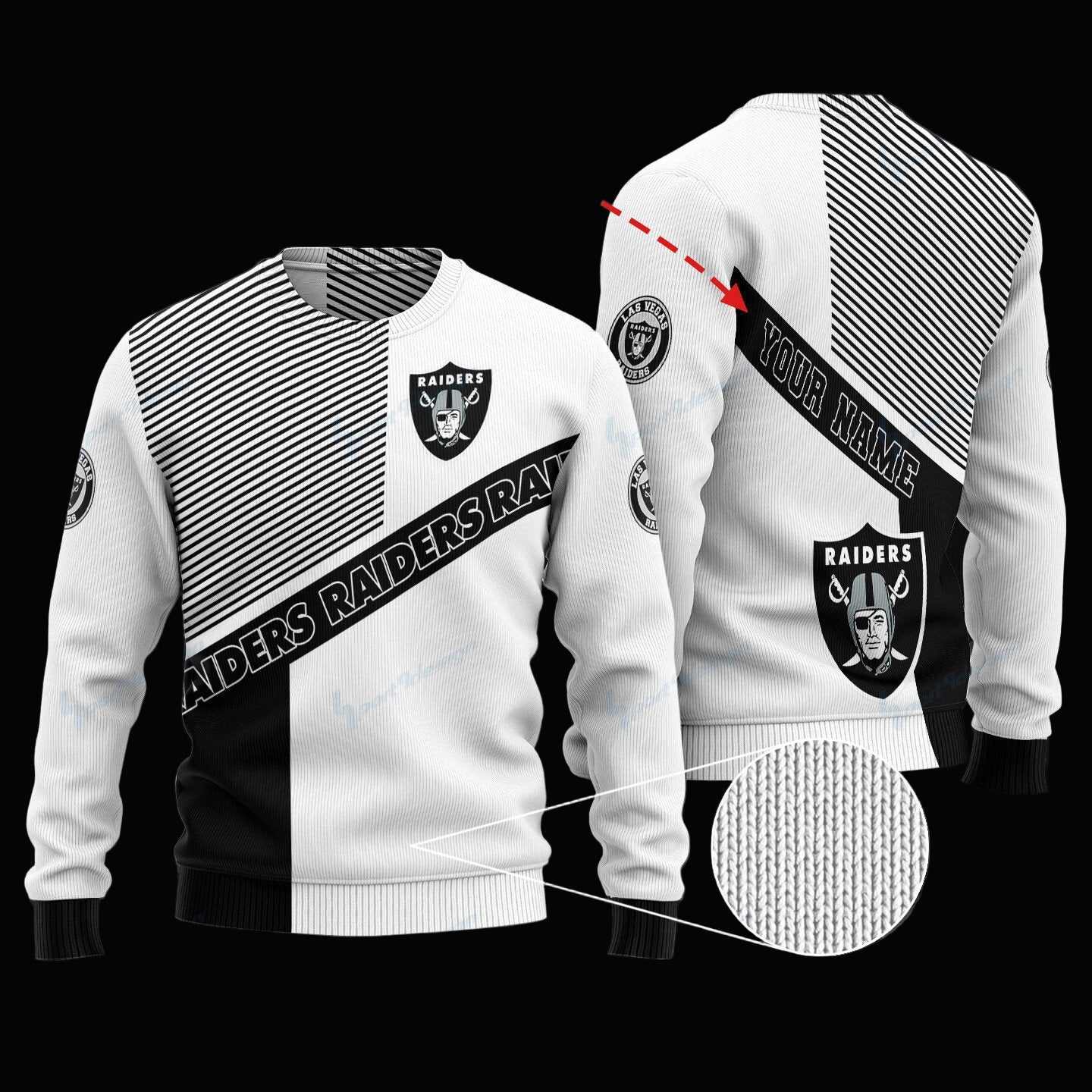 Las Vegas Raiders Personalized Woolen Sweater BG19