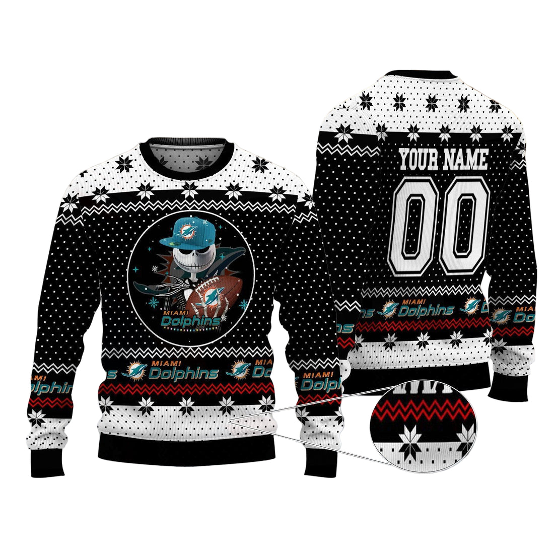 Miami Dolphins Personalized Woolen Sweater BG29