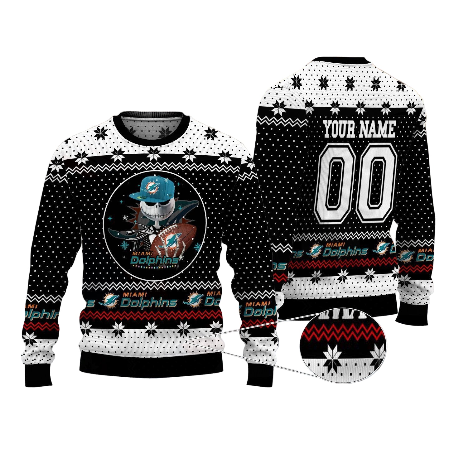 Miami Dolphins Personalized Woolen Sweater BG29