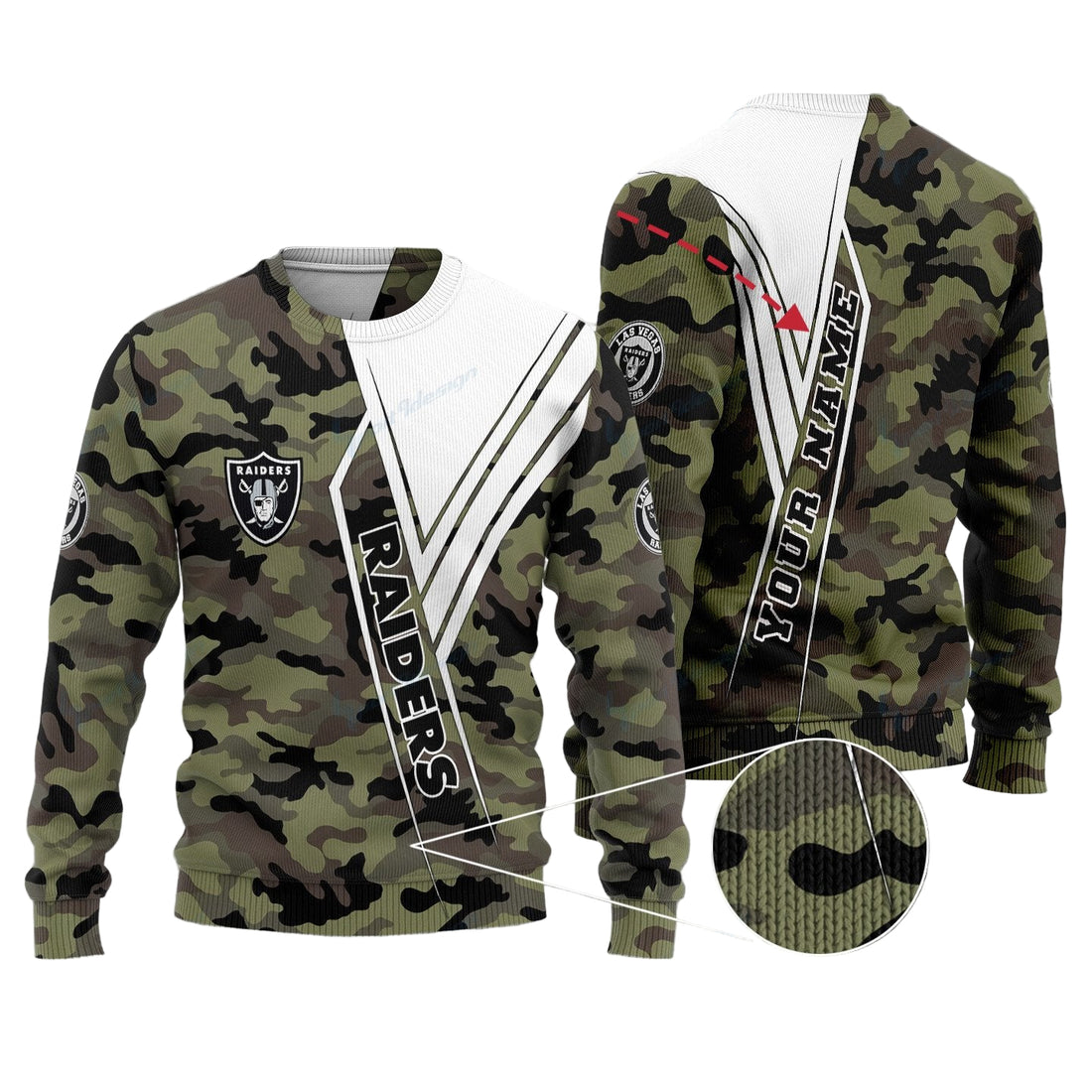 Las Vegas Raiders Personalized Woolen Sweater BG16