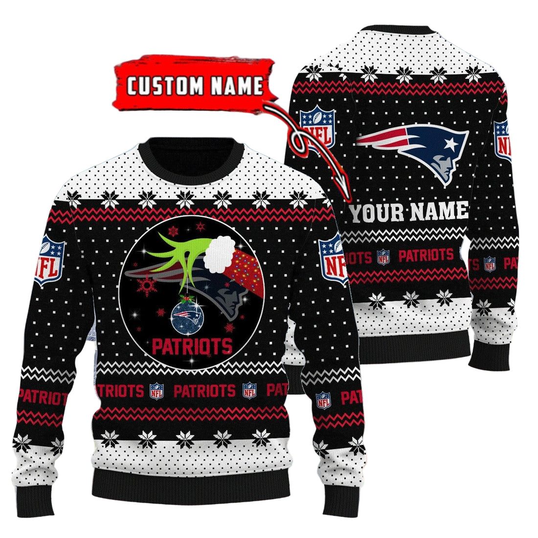 New England Patriots Personalized Woolen Sweater BG53