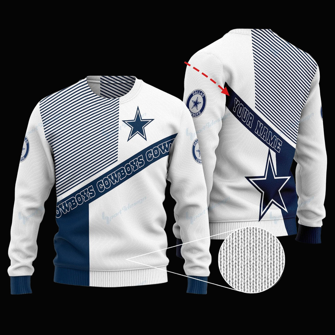 Dallas Cowboys Personalized Woolen Sweater BG17