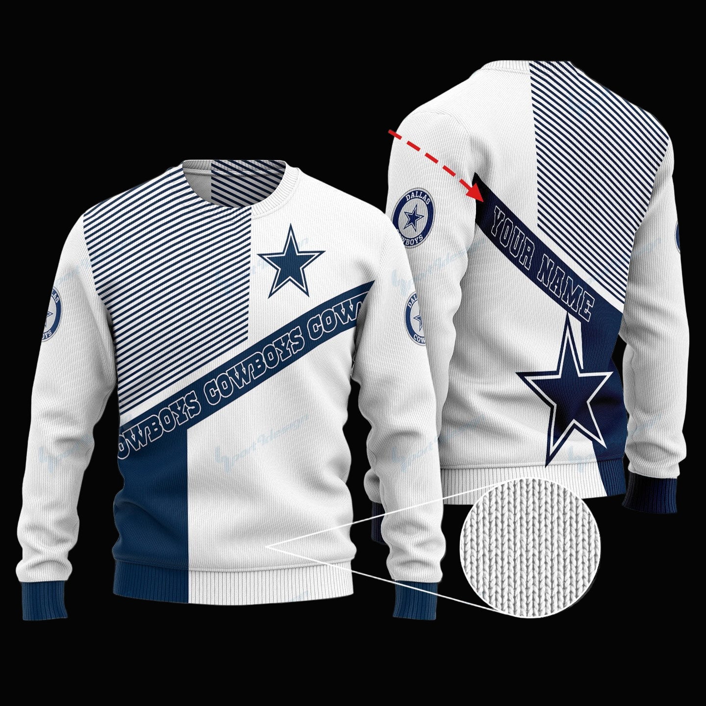 Dallas Cowboys Personalized Woolen Sweater BG17