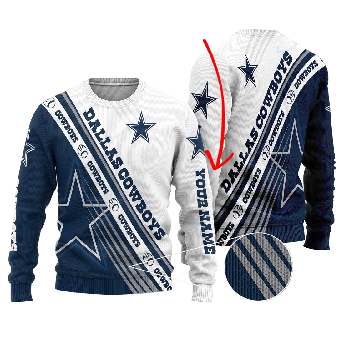 Dallas Cowboys Personalized Woolen Sweater BG01
