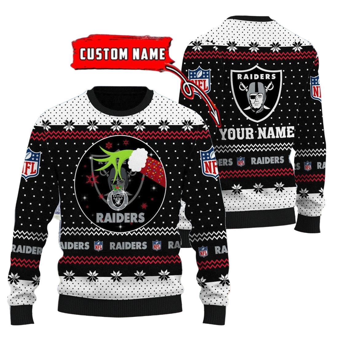 Las Vegas Raiders Personalized Woolen Sweater BG57