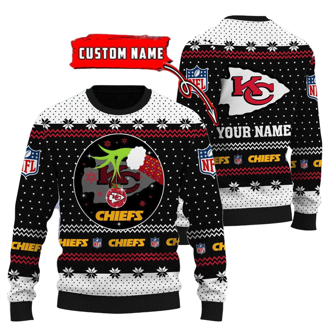 Kansas City Chiefs Personalized Woolen Sweater BG50