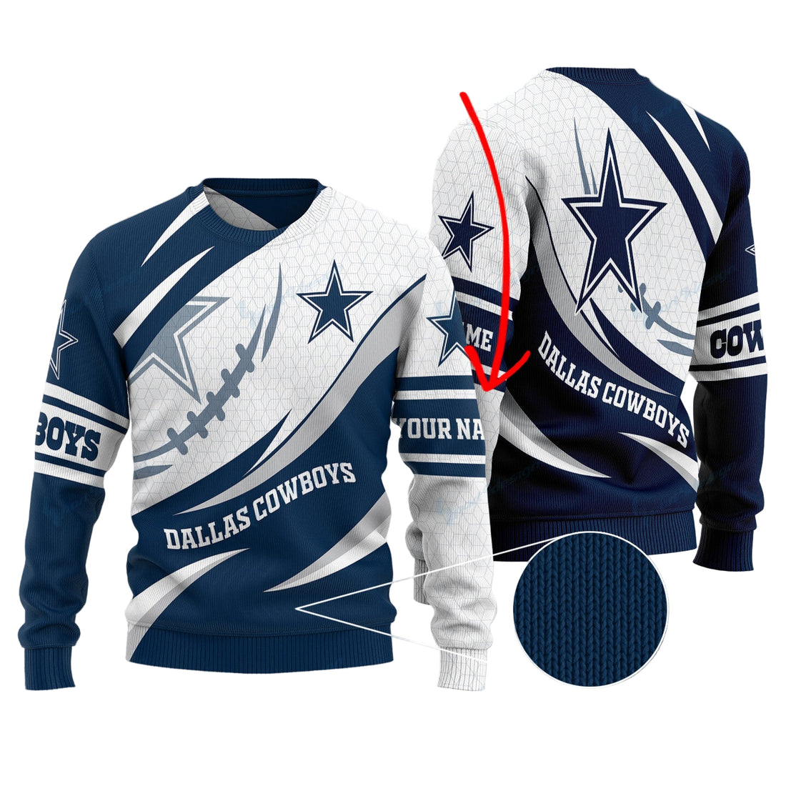 Dallas Cowboys Personalized Woolen Sweater BG07