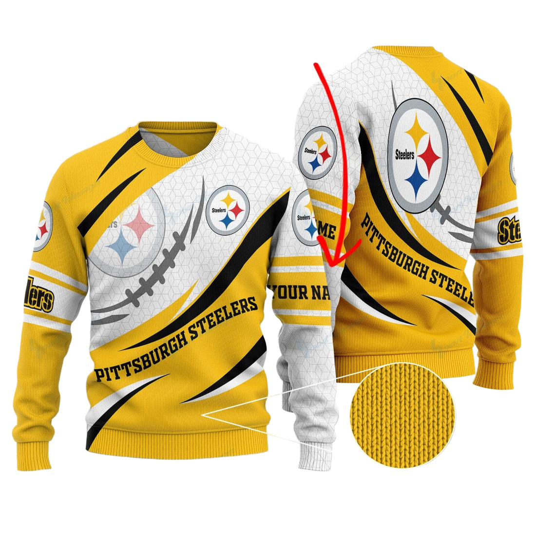 Pittsburgh Steelers Personalized Woolen Sweater BG08