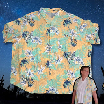 Izod Saltwater Dockside Chambray Floral Hawaiian Shirt Best Father's Day Gifts For Dad -WearandDecor