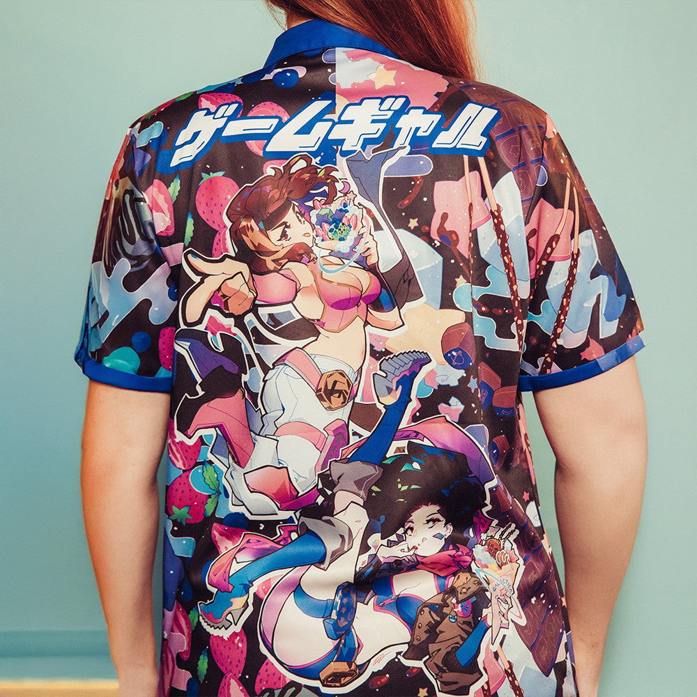 Gamegrumps Merch Game Gyaru Galactica Crepe Hawaiian Shirt Gifts For Fans -WearandDecor