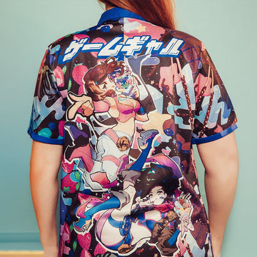 Gamegrumps Merch Game Gyaru Galactica Crepe Hawaiian Shirt Gifts For Fans -WearandDecor