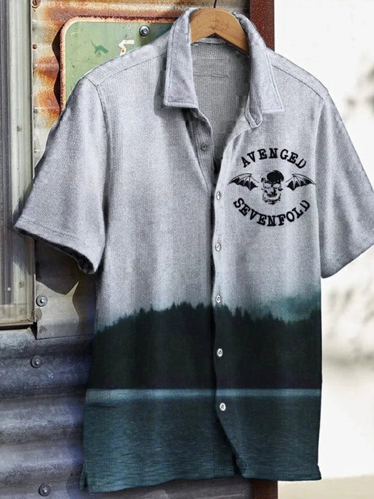 Avenged Sevenfold Merch Avenged Sevenfold Wings Skull Hawaiian Shirt Top 10 Father's Day Gifts -WearandDecor