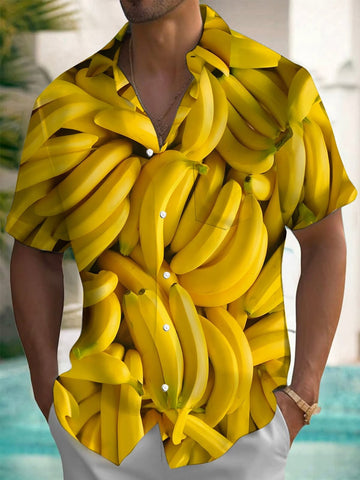 Banana Hawaiian Shirt Summer Button Up Shirt Gifts For Banana Lovers Retro Gift for Him -WearandDecor