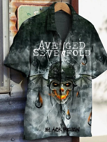 Avenged Sevenfold Merch Avenged Sevenfold Skull Hawaiian Shirt Best Father's Day Gifts For Dad -WearandDecor