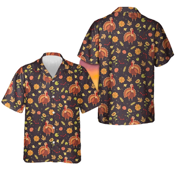 Turkey And Harvest Hawaiian Shirt 2024 Thanksgiving Gobble Shirt Gifts For Family -WearandDecor