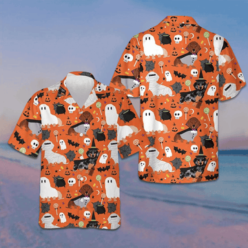 Dachshunds On Halloween Hawaiian Shirt Funny Halloween Shirt Gifts For Dog Lovers -WearandDecor