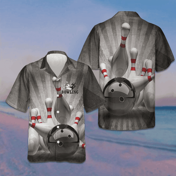 Strike Bowling Ball Hawaiian Shirt Cool Button Up Shirt Gifts For Bowlers -WearandDecor