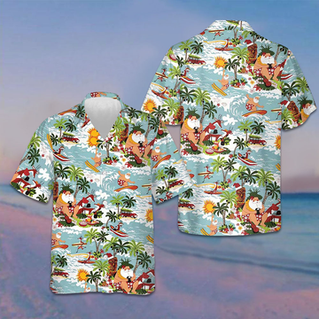 Surfing Santa Christmas Hawaiian Shirt Funny Santa Shirt Gifts For Summer -WearandDecor