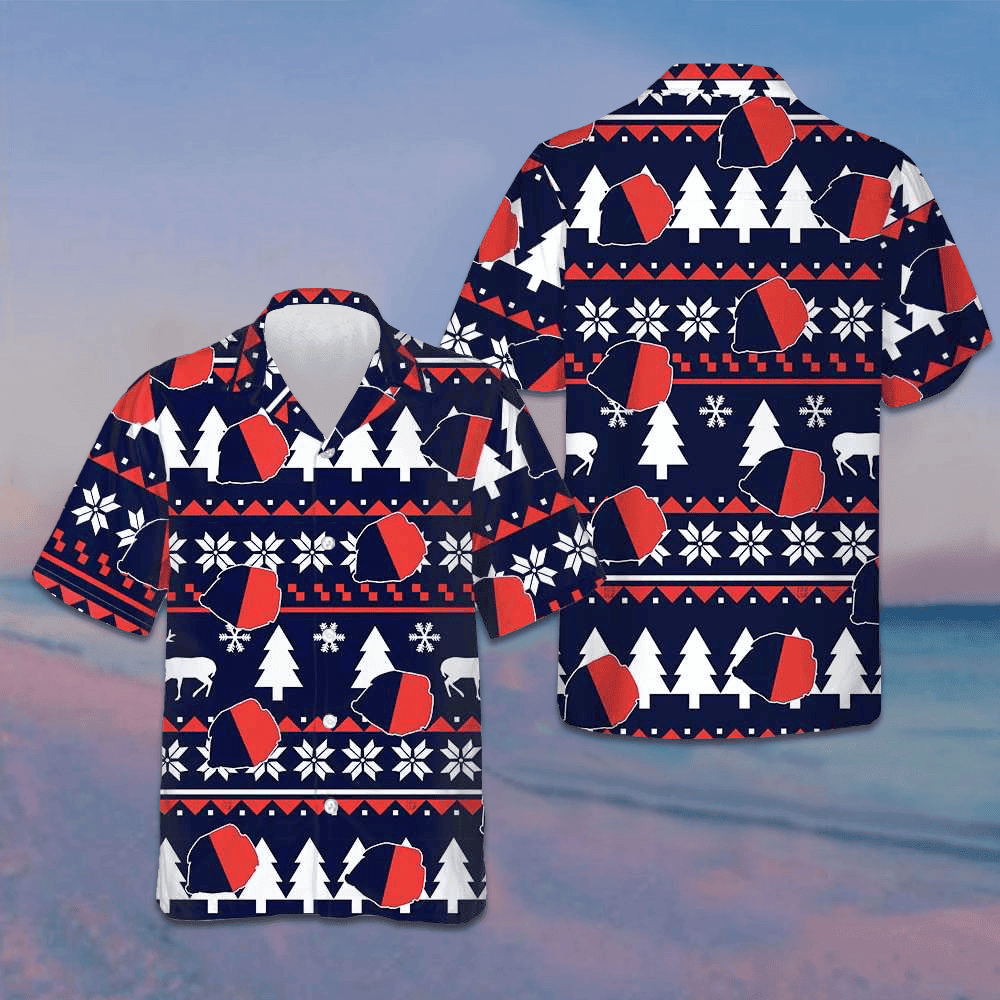 Paris Ugly Christmas Pattern Hawaiian Shirt Mens Christmas Shirts Gifts For Husband -WearandDecor