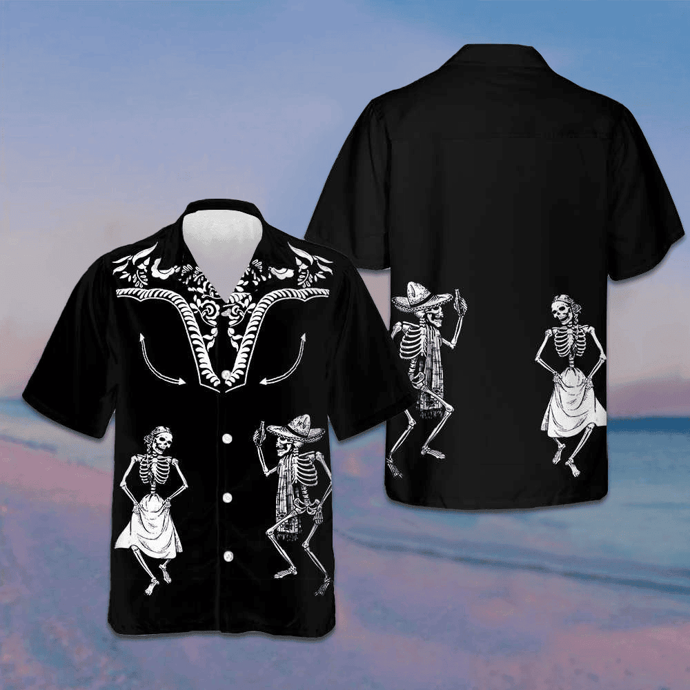 Dancing Skeleton Dia De Los Muertos Hawaiian Shirt Day Of The Dead Shirt Gifts For Husband -WearandDecor