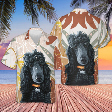 Black Poodle And The Brown Leaves Hawaiian Shirt Cool Summer Shirts Poodle Owner Gifts -WearandDecor