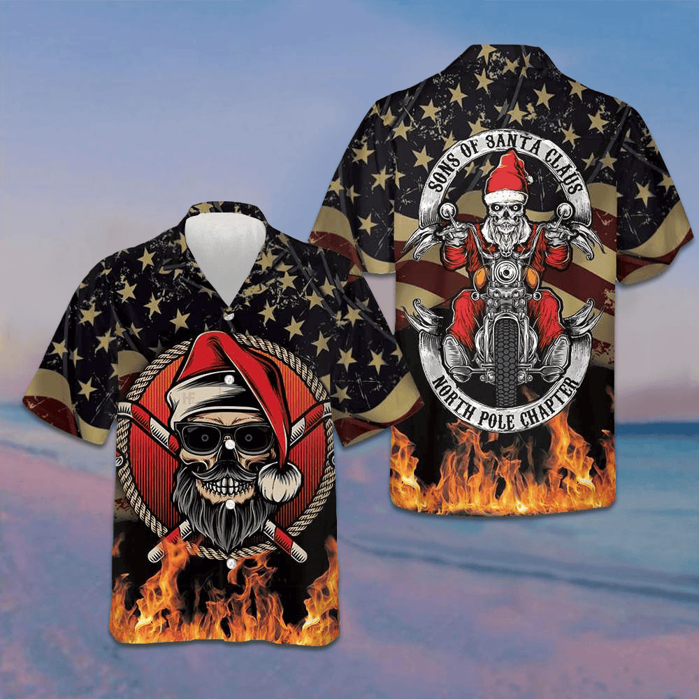 Sons Of Santa Claus North Pole Chapter Hawaiian Shirt Motorcycle Lover Gift For Christmas -WearandDecor