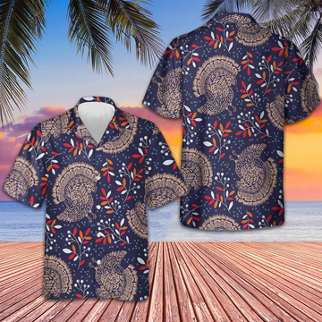 Turkey Thanksgiving Seamless Pattern Hawaiian Shirt Men's Gift For Thanksgiving Day -WearandDecor