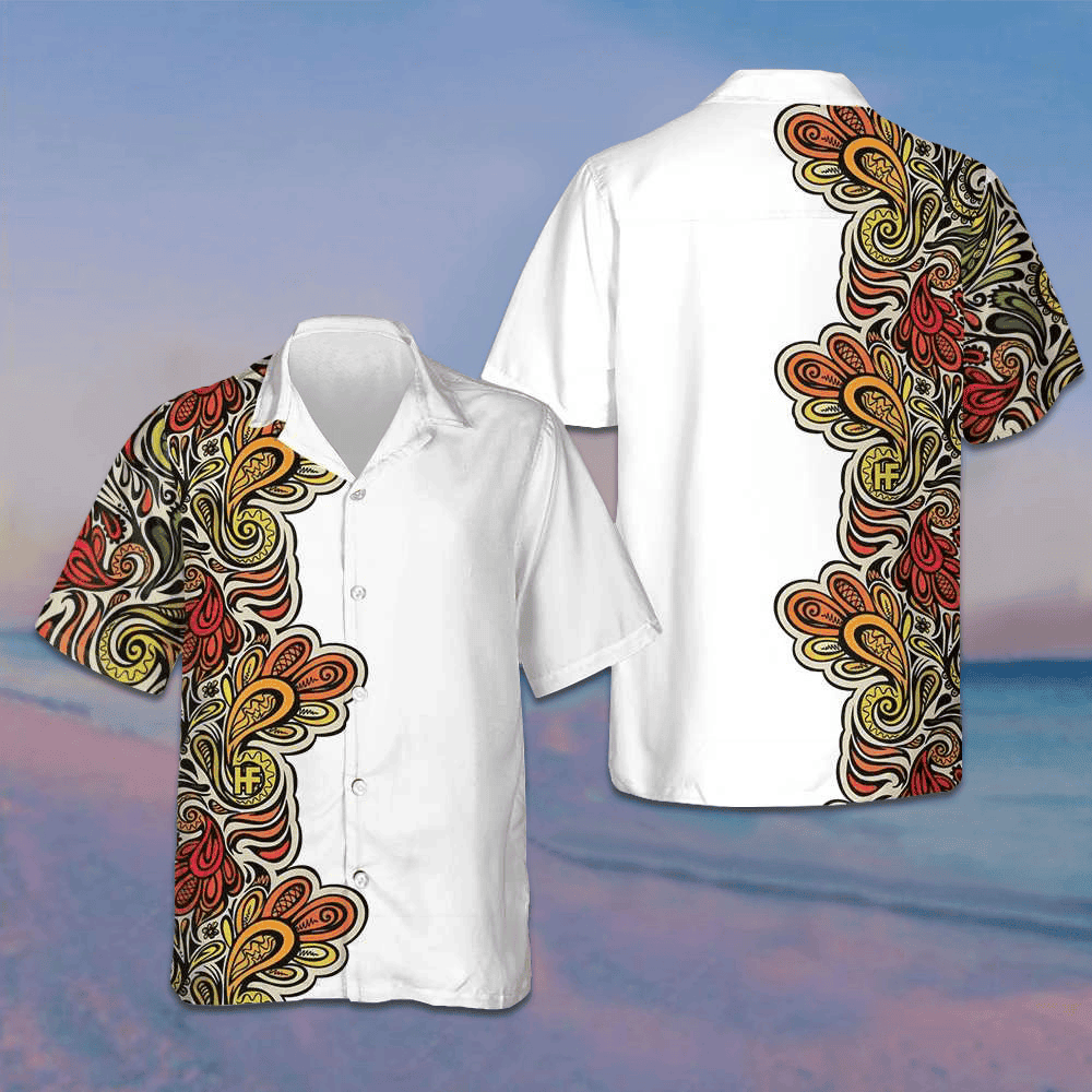 Paisley Seamless Pattern Hawaiian Shirt White Summer Shirt Gifts For Boyfriend -WearandDecor